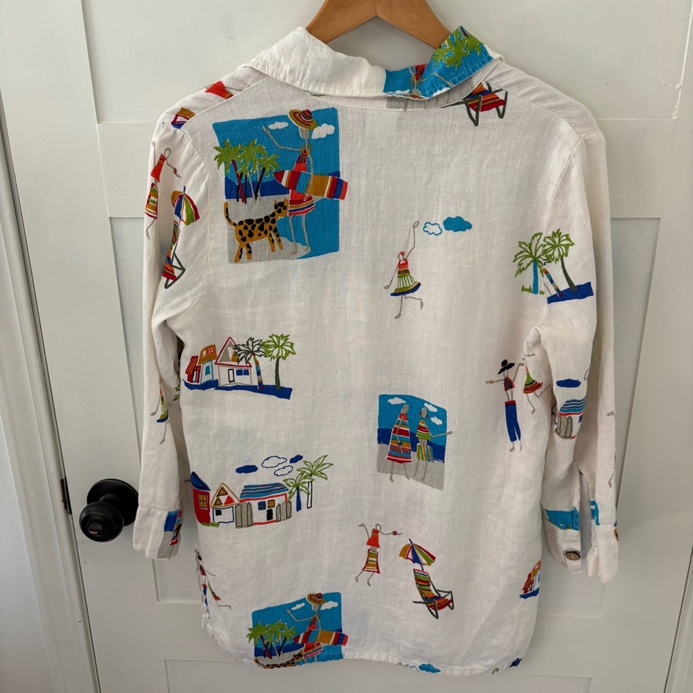 Hot Cotton Vintage Linen Marc Ware Design Tunic. Size Medium. - Picture 3 of 13